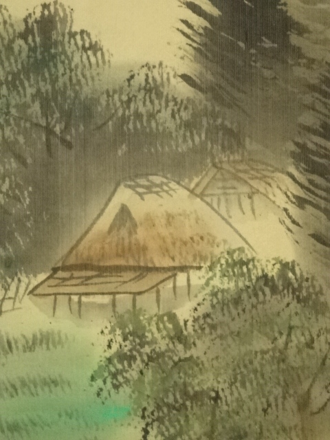 道具 ] - 道具 和美筆 彩色山水 肉筆絹本掛軸（保護箱） | ネット